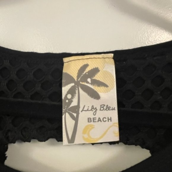 LILY BLEU Black Mesh Bathing Suit Cover Up Size M - Picture 6 of 6
